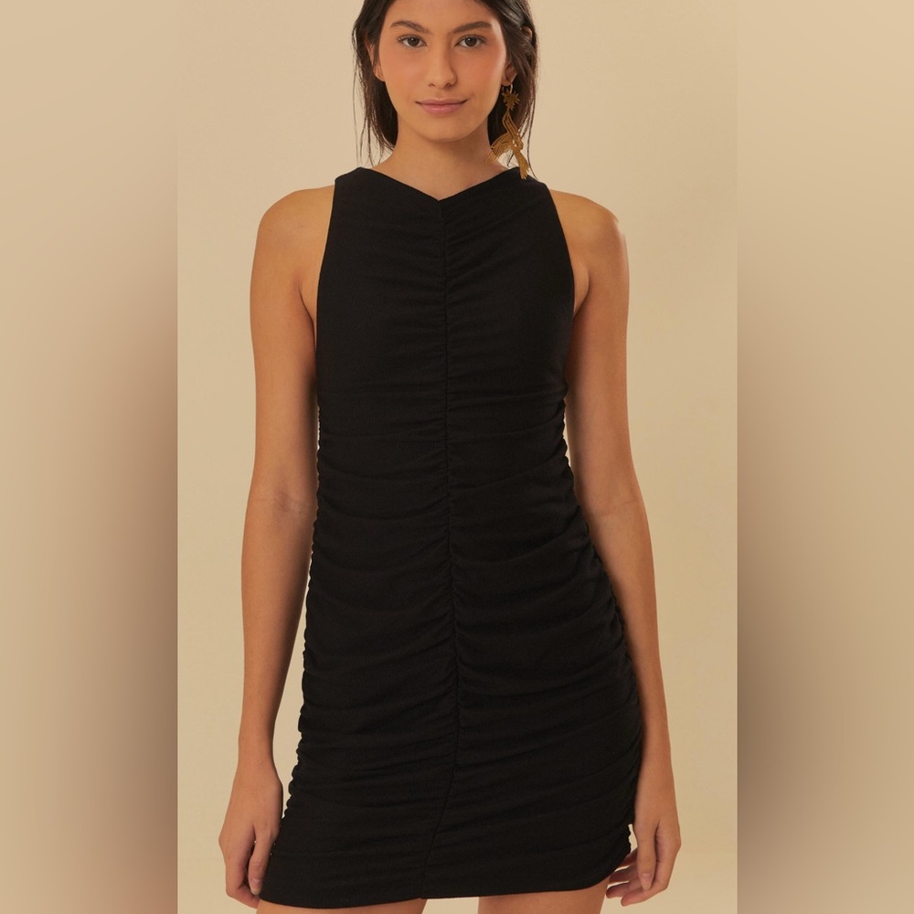 NWT short black dress with elasticated waistband in the middle and back